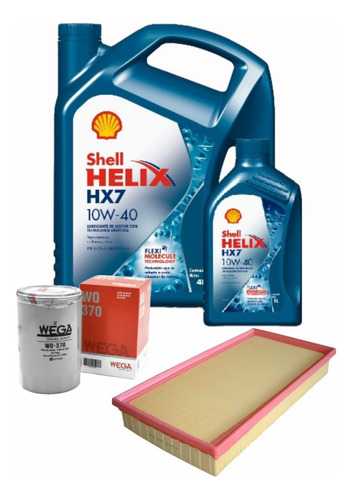 Aceite Shell Hx7 10w40 + Kit De Filtros Vw Golf Iv 1.8 - 2.0