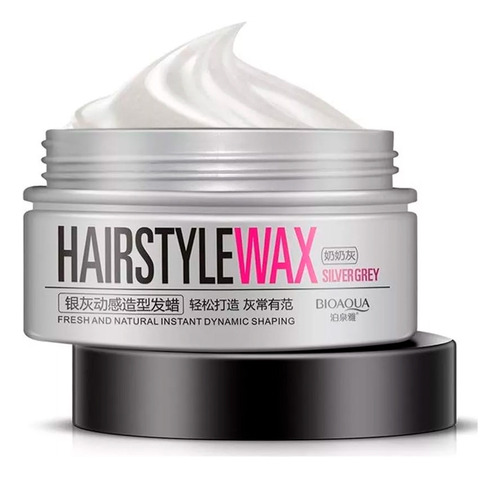 Cera Crema Para Peinar Fijador Para Cabello Wax Silver Bioaqua 100ml Extra Fuerte Con Color Plata