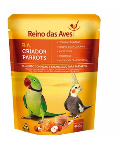 Ração Farinhada P/ Aves Criador Parrots 400g Reino Das Aves