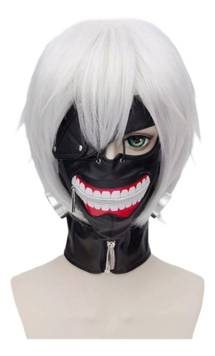 Imagen 1 de 3 de Máscara Kaneki + Peluca Cosplay Tokyo Ghoul Anime 