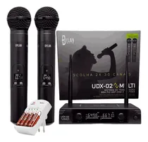 Comprar Kit Microfone Dylan Udx02 Uhf Cu002Fcarregador De Pilhas Aa Mox
