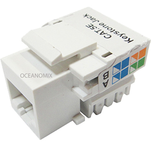 Keystone Rj45 Com 50 Pcs Cat5e Conector Femea Rj45 Utp Lan