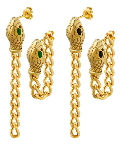 Aros Baño Oro 18k Serpiente