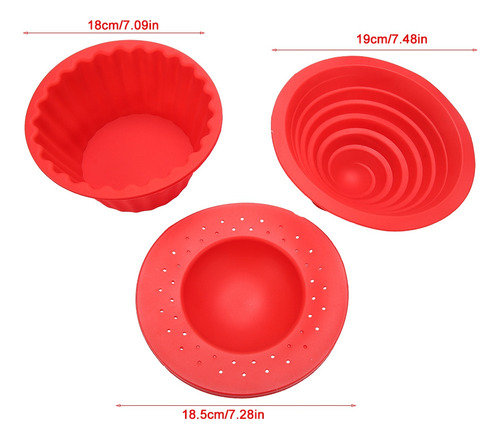 Molde Para Tartas, Juego De 3 Moldes De Silicona Aptos Para
