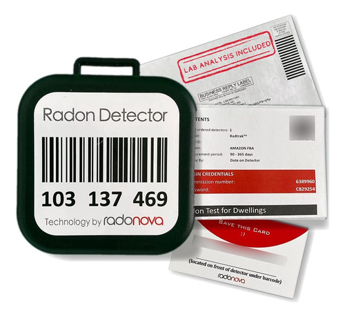 Radonova Radtrak³ - Detector De Radón Para El Hogar, Kit .
