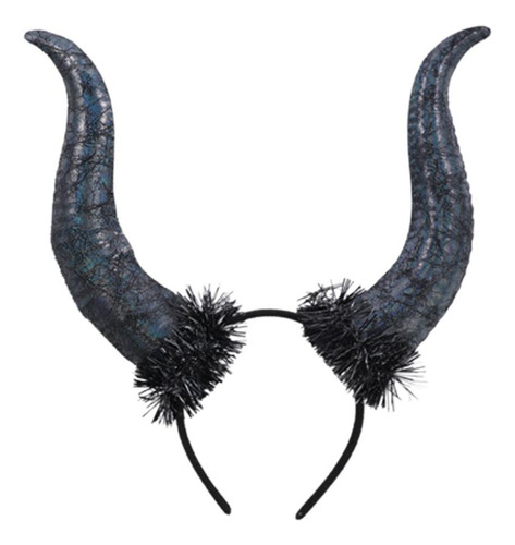 Tiara Chifre Preto Para Fantasia 2x32x35cm 1un