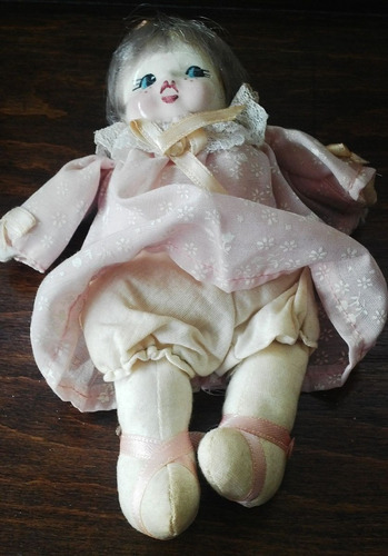 Antigua Muñeca, Cabeza De Porcelana Década50 Fina, Importada