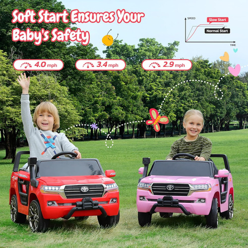 Toyota Ride On Car Para Niñas, 12v7ah, Funciona Con Pilas, A