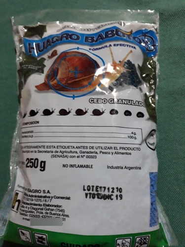 Imagen 2 de 4 de Huagro Babotox Mata Babosas Y Caracoles 250 Grs Envios