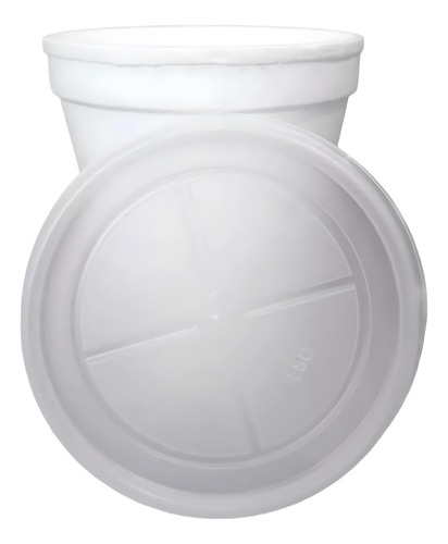 Vaso Termico Blanco Telgopor 240cc Con Tapa - 100 Unid.