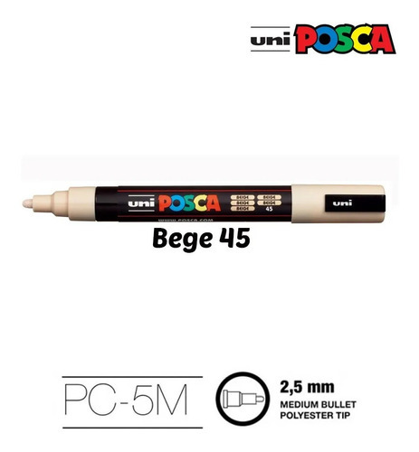 Caneta Marcador Uni Ball Posca Pc-5m (cores) Cor Bege