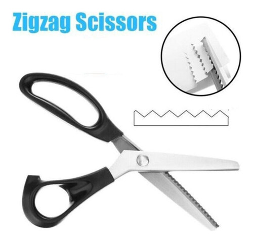 Tijeras De Costura En Zigzag Con Mango De Tela Y Piel