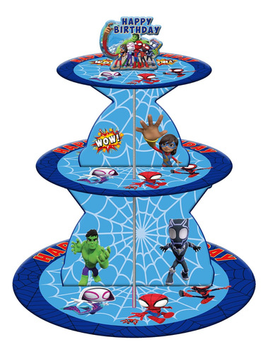 Spidey Party Suministes Spidey Heroes 3 Tier Cupcake Stand C