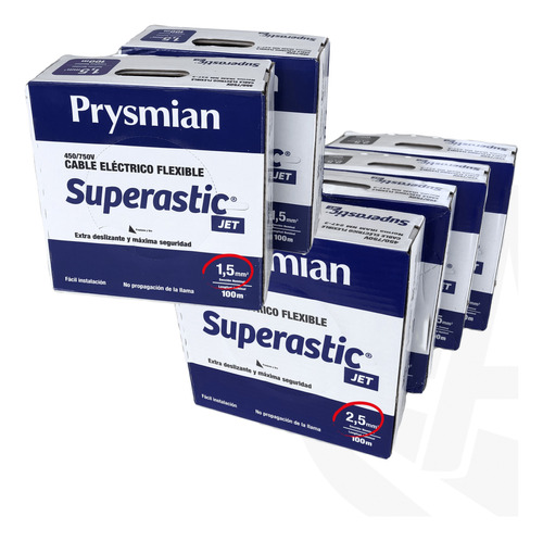Cable Unipolar Superastic Prysmian 2.5 X400mts Y 1.5 X200mts