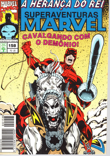 Superaventuras Marvel N° 158 - 84 Páginas Em Português - Editora Abril - Formato 13,5 X 19 - Capa Mole - 1995 - Bonellihq Cx03 Abr24