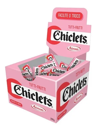 Gomas De Mascar Chiclets Tutti Frutti 280g Display Com 100un