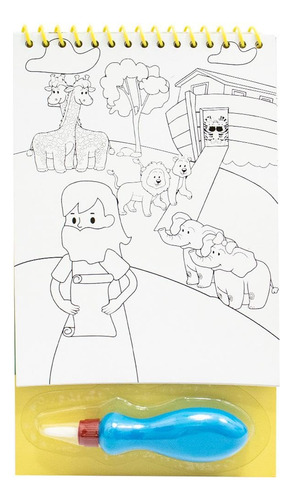 Livro De Colorir Com Água Cristão Infantil - Aqua Book Arca De Noé