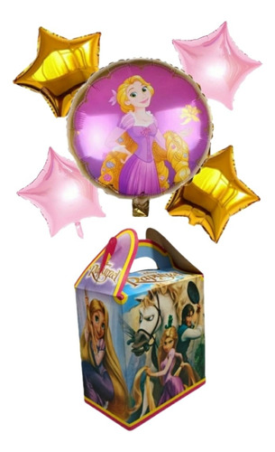 Rapunzel Set Globos Decoracion Más Cajas Dulceras 40 Niñas 