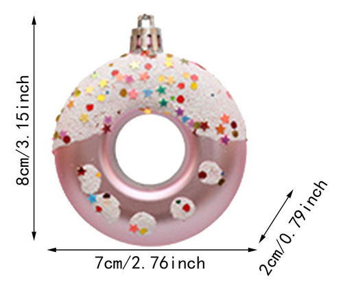 2 X 4 Piezas De Adornos Navideños Con Forma De Donut Para
