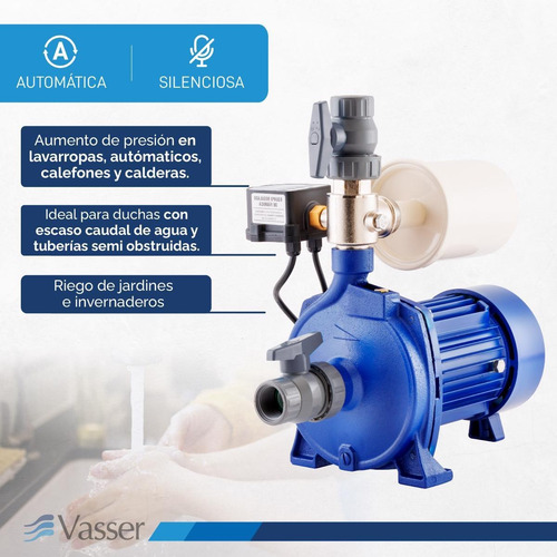 Imagen 4 de 12 de Bomba Presurizadora Vasser Qcpres26 De 4-6 Baños - 24mts 1 H
