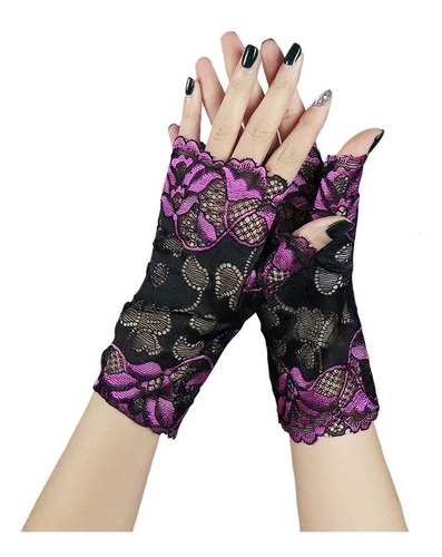 Guantes Cortos De Encaje Victoriano Fashion Cosplay Vintage