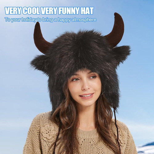 Sombrero De Bisonte Con Cuernos
