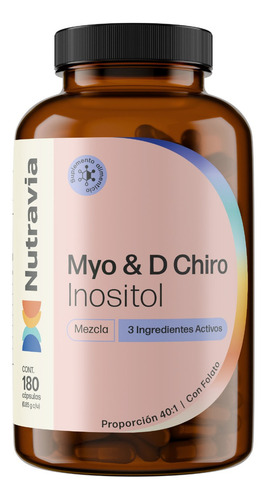 Myo Inositol Y D-chiro Inositol Nutravia 180 Caps Inositol Sabor Sin Sabor