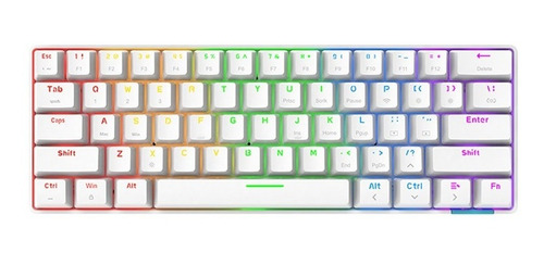 Imagen 2 de 7 de Teclado Mecánico 60% Bluetooth Switch Red- Stk61 Blanco