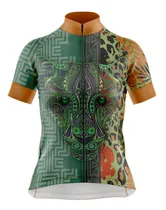 Comprar Jersey Ciclismo Maillot Corta Dama Mtb Verde Jaguar Manchas 
