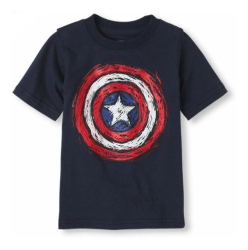 Franela De Capitán América De Niño. Talla 5