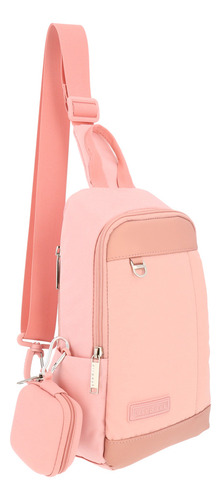 Mochila Cruzada Pechera Crossbody Airpack Urban Cross Color Rosa Diseño De La Tela Lisa