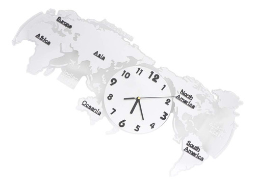 Reloj De Pared Con Diseño De Mapa Del Mundo Que Brilla E