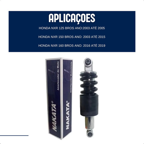 Amortecedor Monoshock Honda Nxr Bros Broz 160 2017 Nakata