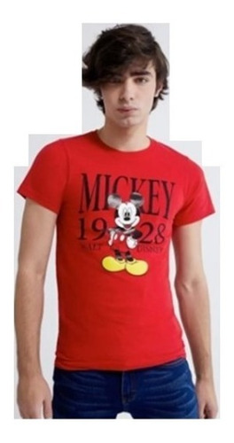 Playera Disney Dis6 Mikey Rojo Original Msi