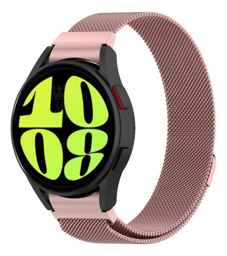 Pulseira Aço Fecho Magnético Para Galaxy Watch6 44mm Cor Rose