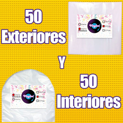 Imagen 1 de 12 de 50 Fundas Interiores Y 50 Fundas Exteriores Para Disco De 12