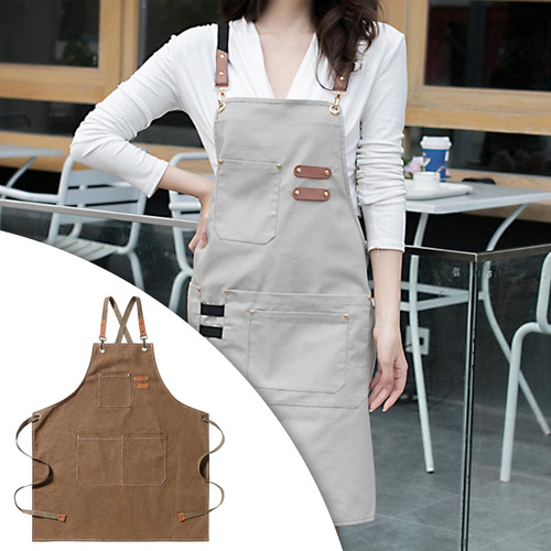 De Chef De Moda Com Bolsos Para Serviço Pesado Marrom