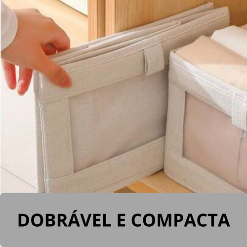 Kit 2 Cestos Organizador De Tecido Guarda-roupa E Gavetas Bege