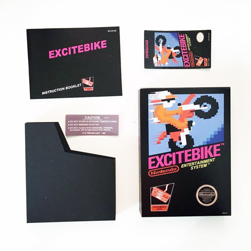 Excitebike Nintendo Nes - Caja Custom, Manual, Funda, Labels