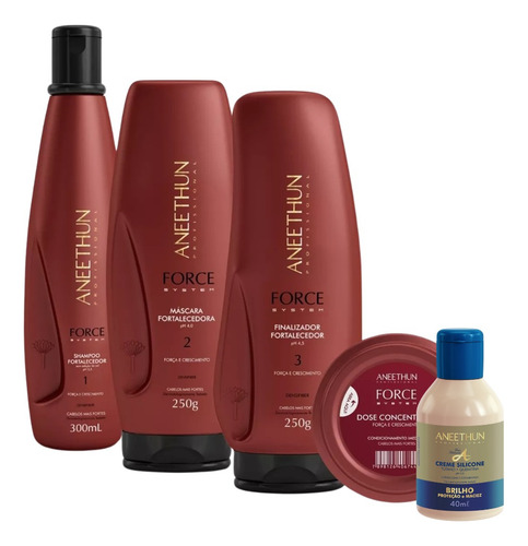 Kit Aneethun Shampoo+finalizador+máscara+dose Force System