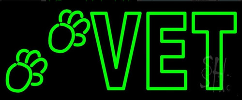 Letrero Led Neon Veterinario Mascotas Ancho 60 Luminoso