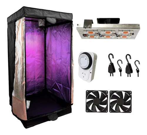 Kit Carpa Cultivo Indoor 80x80 Panel Led Eco 300w Accesorios