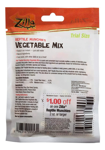 Zilla Reptile Munchies Vegetable Mix .7 Ounces