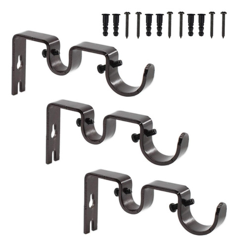 Soporte Doble Ajustable Para Barra De Cortina Con Ganchos