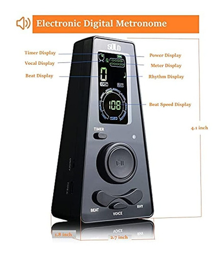 Metrónomo Electrónico Digital Para Músicos Piano Guitarra Vi