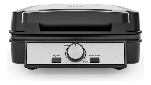 Waffle Maker Philco 5 Temperaturas 4 Waffles Pwm04a Cor Preto 127v