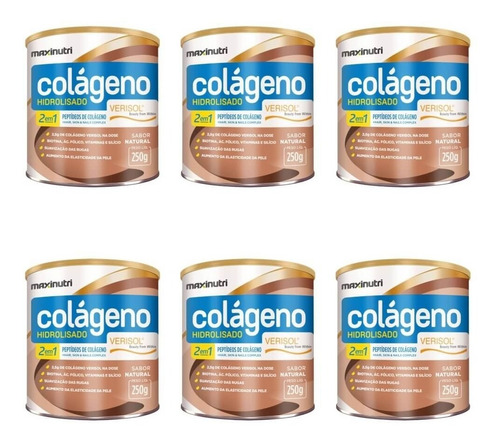 Imagem 1 de 1 de Maxinutri Colágeno Hidrolisado 2em8 Verisol 250g (kit C/06)