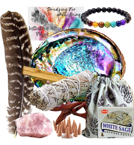 Smudge Kit Spiritual Set Large Abulone Shell Kit Comple...