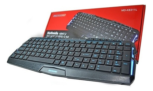 Teclado Usb Com Bordas Iluminadas Md-kb311l Cor de teclado Preto Idioma Português Brasil