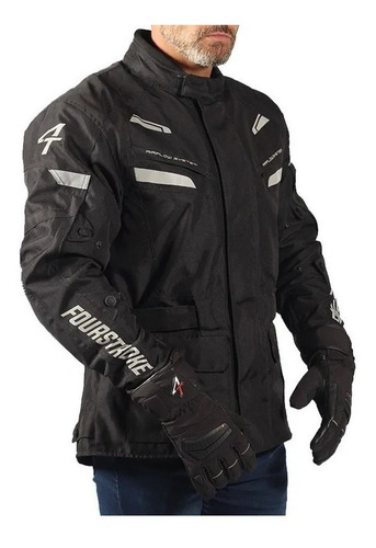 Campera Moto 4t Fourstroke All Weather Proteccion Negra Rpm